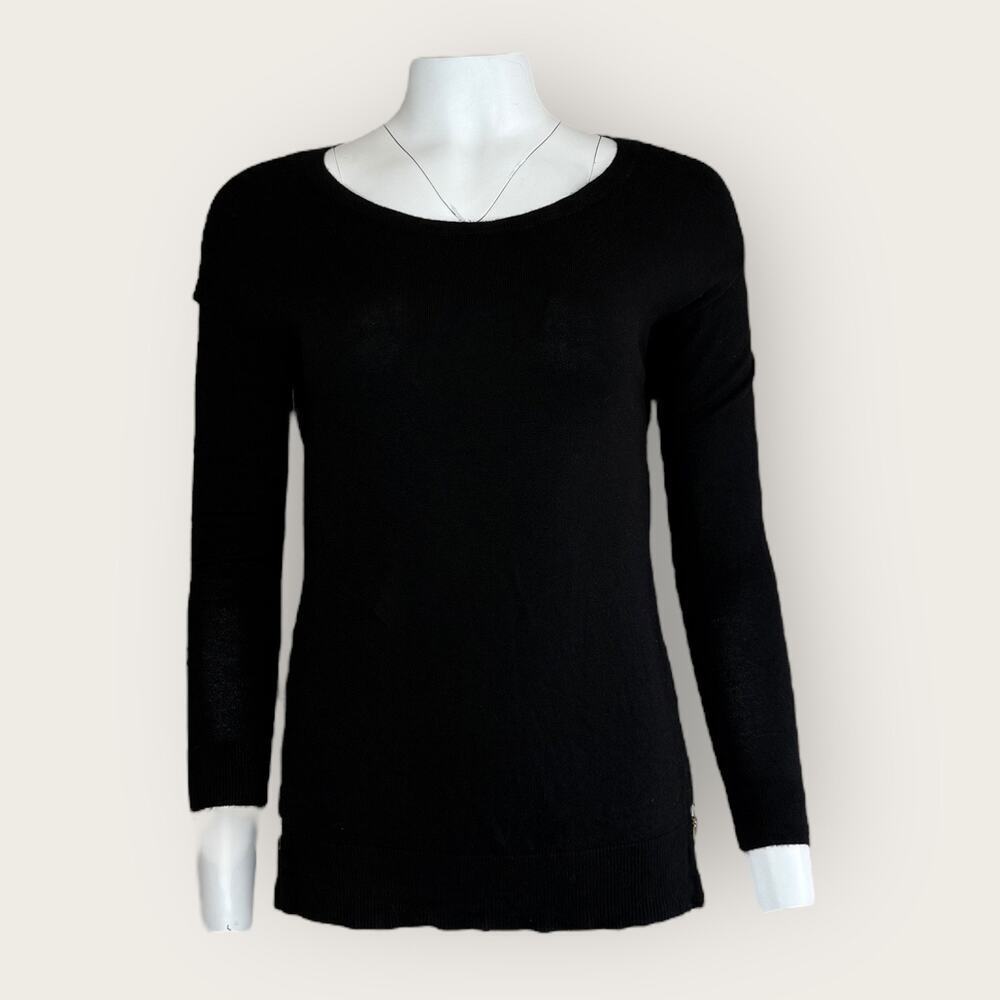 Banana Republic | Boat Neck Zipper Sides Long Sleeve | Black | Small